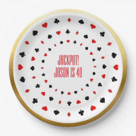 Custom Casino Party Decor, Poker Playing Cards ペーパープレート
