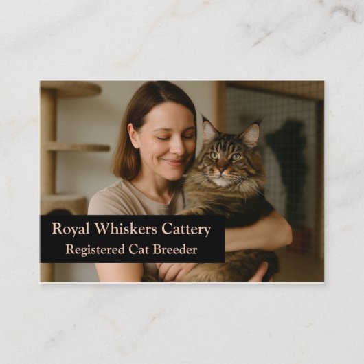 Custom Cat Breeder Business Card with Photo 名刺 (正面)