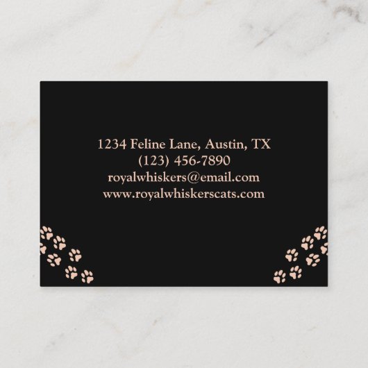 Custom Cat Breeder Business Card with Photo  名刺 (裏面)