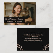 Custom Cat Breeder Business Card with Photo 名刺 (正面/裏面)