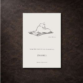 Custom Cat Ex Libris| Vintage Bookplate  長方形シール