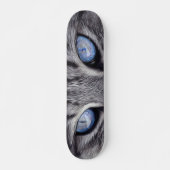 Custom Cat Eyes Kitty Pet Photo Skate Deck スケートボード (正面)