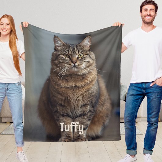 Custom Cat Fleece Blanket Pet Parent Gift Idea  フリースブランケット