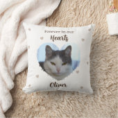 Custom Cat Forever in Our Hearts Throw Pillow クッション (ブランケット)