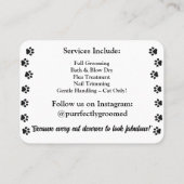 Custom Cat Groomer Business Card – Cute Paw Print  名刺 (裏面)