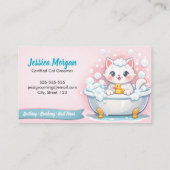 Custom Cat Groomer Business Card – Pastel Design 名刺 (裏面)