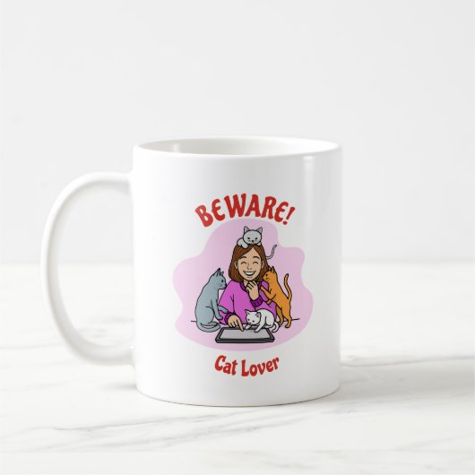 Custom Cat Lover Mug – Personalized Gift コーヒーマグカップ (左)