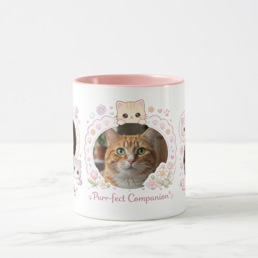 Custom Cat Lover Mug with 3 Photos | Personalized  マグカップ (中央)