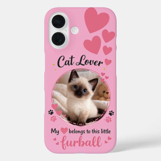 Custom Cat Lover Phone Case with Photo  Case-Mate iPhoneケース (裏面)