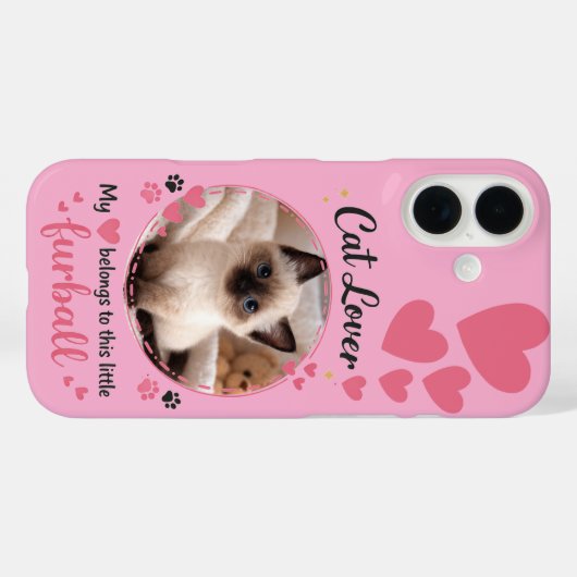 Custom Cat Lover Phone Case with Photo  Case-Mate iPhoneケース (裏面 (横))