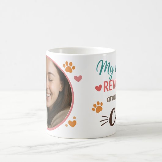 Custom Cat Lover Photo Mug  コーヒーマグカップ (中央)