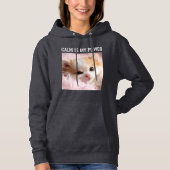 Custom Cat Mom Dark Grey White Text Cute Pet Photo パーカ (正面)