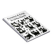 Custom Cat Mom Notebook – Funny Black & White Cat ノートブック (右側)