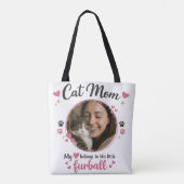 Custom Cat Mom Tote Bag with Photo トートバッグ (裏面)