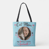 Custom Cat Mom Tote Bag with Photo トートバッグ (裏面)