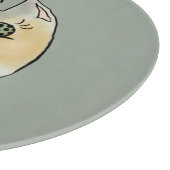 Custom Cat Name Art - Chubby White Cat with Crown カッティングボード (角)