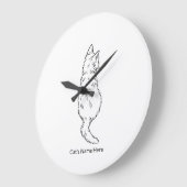Custom Cat Name Wall Clock ラージ壁時計 (傾斜)