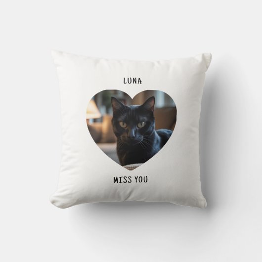 Custom Cat Pet Pillow Gift Memorial Keepsake クッション (正面)