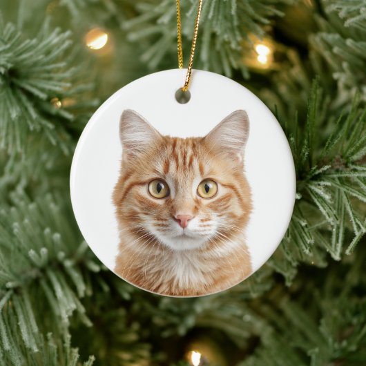 Custom Cat Photo Christmas Ornament セラミックオーナメント (ツリー)
