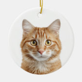 Custom Cat Photo Christmas Ornament セラミックオーナメント (正面)