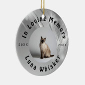 Custom Cat Photo Circle Frame Design セラミックオーナメント (右)