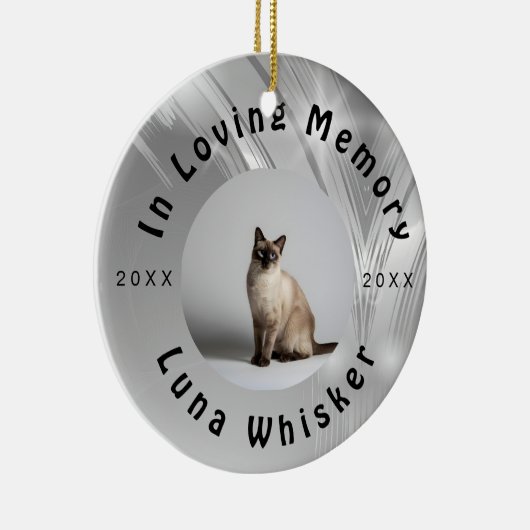 Custom Cat Photo Circle Frame Design セラミックオーナメント (右)