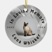 Custom Cat Photo Circle Frame Design セラミックオーナメント (正面)