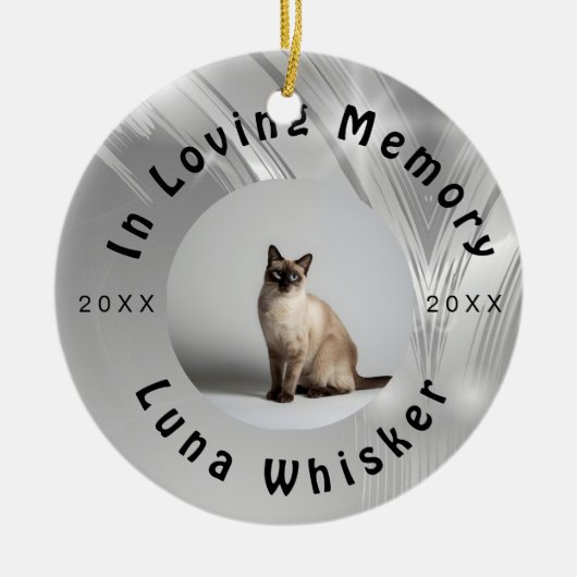 Custom Cat Photo Circle Frame Design セラミックオーナメント (正面)