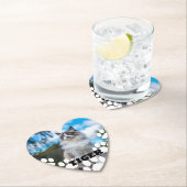 Custom Cat Photo Heart-Shaped Coasters with Name ペーパーコースター (インサイチュ)