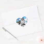 Custom Cat Photo Heart Sticker with Name ハートシール (封筒)