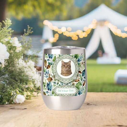 Custom Cat Photo & Name Tumbler (ウェディング (回転後))