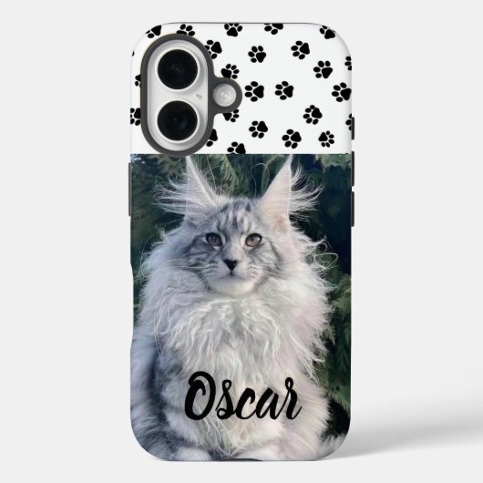 Custom Cat Photo Phone Case with Name  Case-Mate iPhoneケース (裏面)