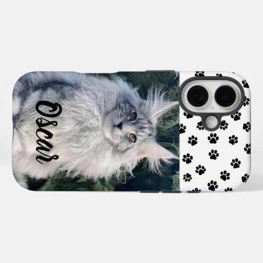 Custom Cat Photo Phone Case with Name  Case-Mate iPhoneケース (裏面 (横))