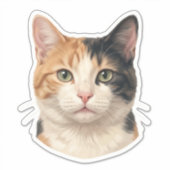 Custom Cat Photo Sticker – Personalized Cat Decal  シール (正面)