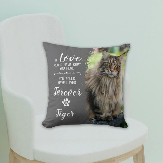 Custom Cat Photo Throw Pillow クッション