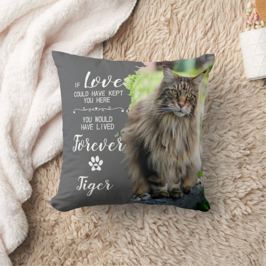 Custom Cat Photo Throw Pillow クッション (ブランケット)