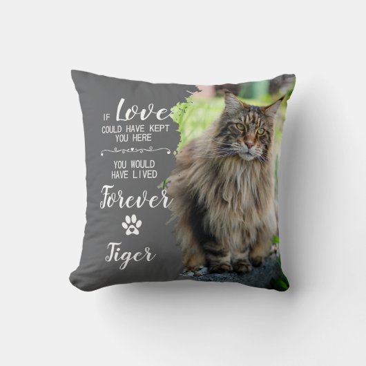 Custom Cat Photo Throw Pillow クッション (正面)