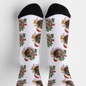 Custom Cat PhotoPattern Christmas Gift Socks  ソックス (上部)