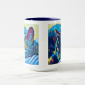 Custom Cat Portrait Painting - Forever Loved Per マグカップ (中央)