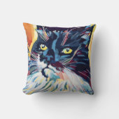 Custom Cat Portrait Painting - Forever Loved Pet クッション (正面)