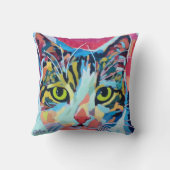 Custom Cat Portrait Painting -Forever Loved Pet クッション (裏面)