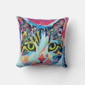 Custom Cat Portrait Painting -Forever Loved Pet クッション (正面)