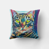 Custom Cat Portrait Painting -Forever Loved Pet クッション (裏面)