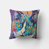 Custom Cat Portrait Painting - Forever Loved Pet クッション (裏面)