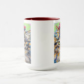 Custom Cat Portrait Painting -Forever Loved Pet マグカップ (中央)