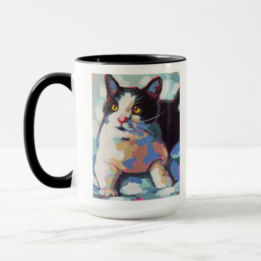Custom Cat Portrait Painting - Forever Loved Pet マグカップ (左)