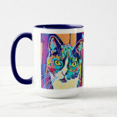 Custom Cat Portrait Painting - Forever Loved Pet マグカップ (左)