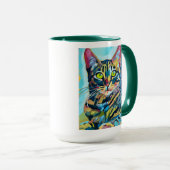 Custom Cat Portrait Painting - Gift for Cat Lovers マグカップ (正面右)