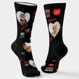 Custom Cat Socks Photo for Pet Lovers ソックス