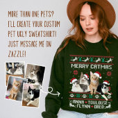 Custom Cat Ugly Christmas Sweatshirt with Photo スウェットシャツ